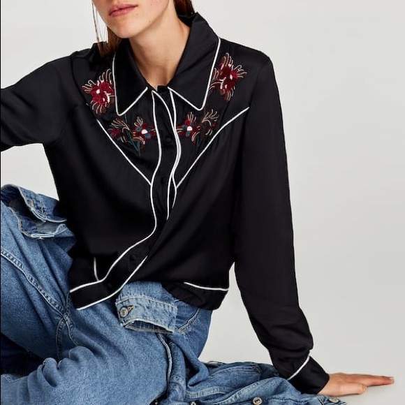 Zara Pajama Floral Print Shirt - Picture 3 of 6